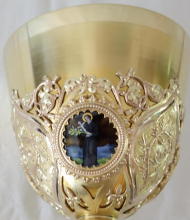 Solid silver gilt antique French Gothic Chalice.